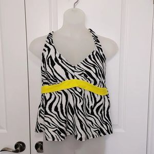 Zebra print 3x tankini swim top